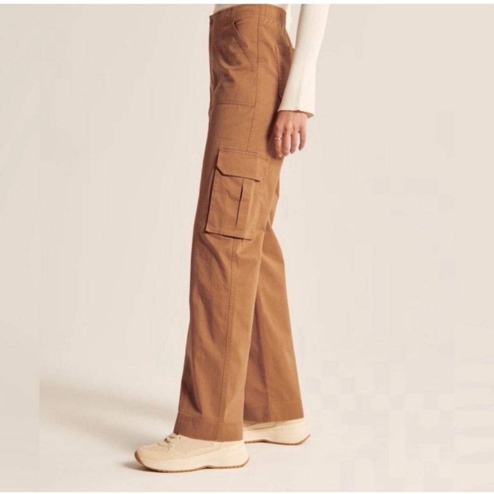 Abercrombie & Fitch High Rise Relaxed Cargo Pants Straight Leg Womens Size 6/28 - Picture 2 of 11